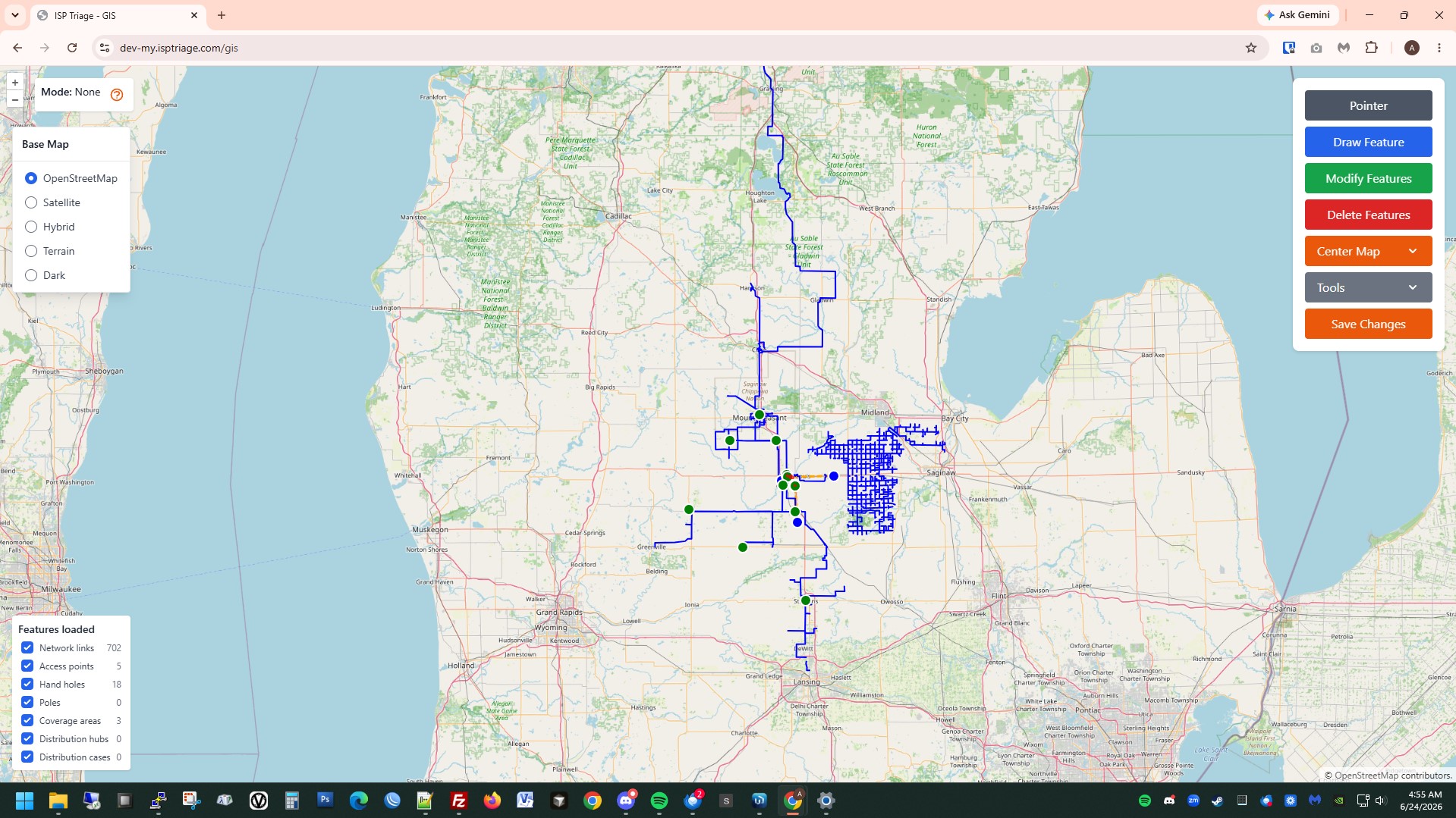 GIS maps and infrastructure